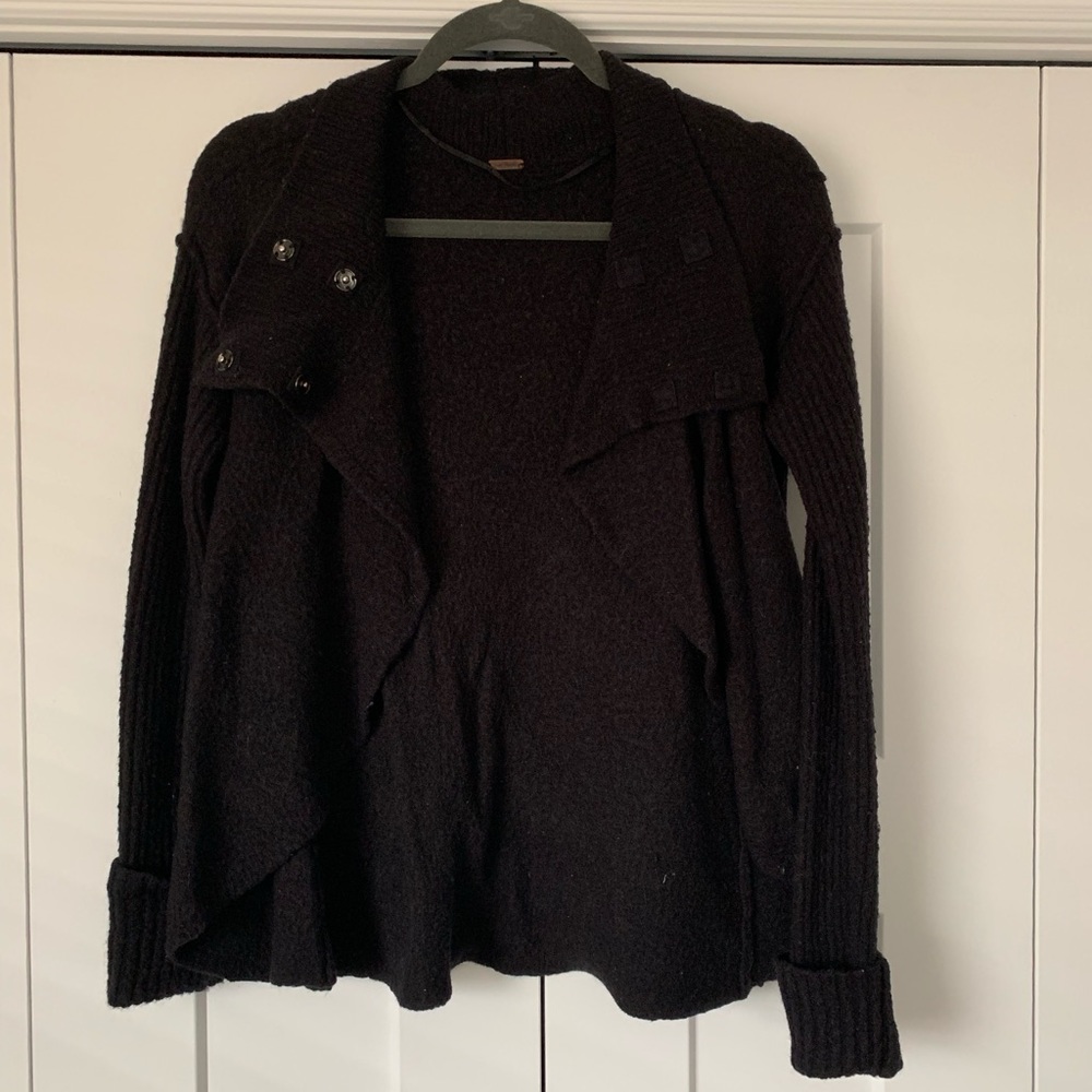 Free people dark charcoal cardigan